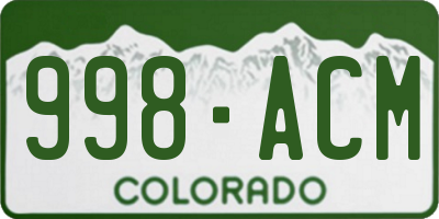 CO license plate 998ACM