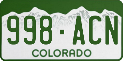 CO license plate 998ACN