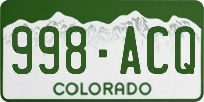 CO license plate 998ACQ