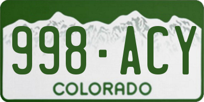 CO license plate 998ACY