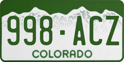 CO license plate 998ACZ