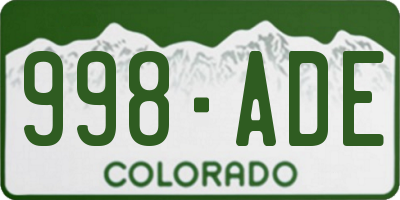CO license plate 998ADE