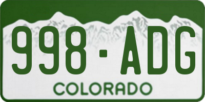 CO license plate 998ADG