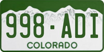 CO license plate 998ADI