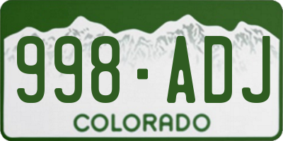 CO license plate 998ADJ