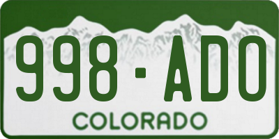 CO license plate 998ADO