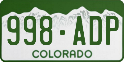 CO license plate 998ADP