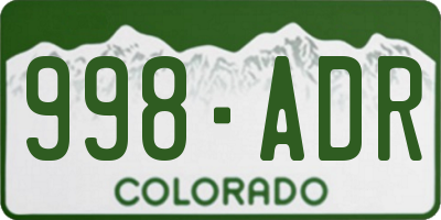 CO license plate 998ADR