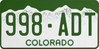 CO license plate 998ADT