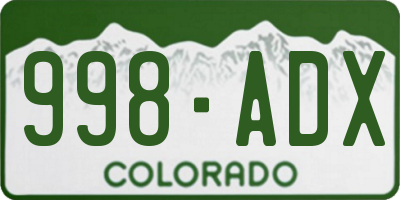 CO license plate 998ADX