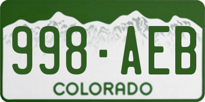 CO license plate 998AEB
