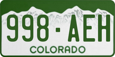 CO license plate 998AEH