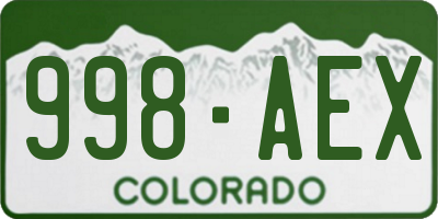 CO license plate 998AEX