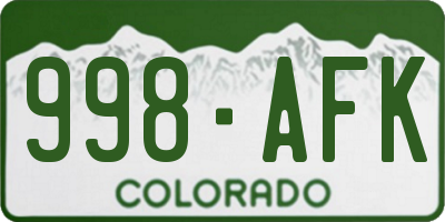 CO license plate 998AFK