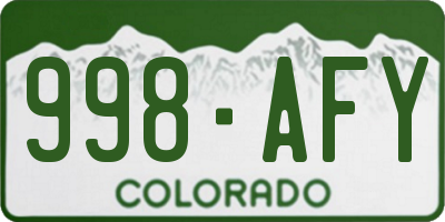 CO license plate 998AFY