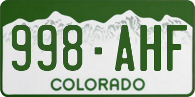 CO license plate 998AHF