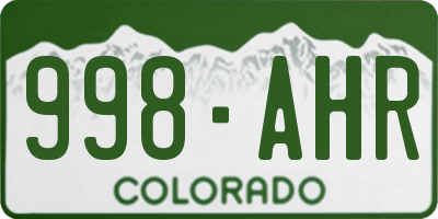 CO license plate 998AHR