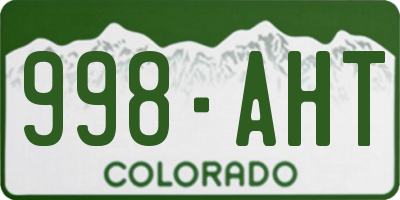 CO license plate 998AHT
