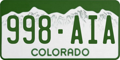 CO license plate 998AIA