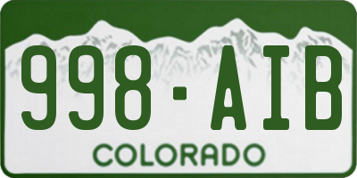 CO license plate 998AIB