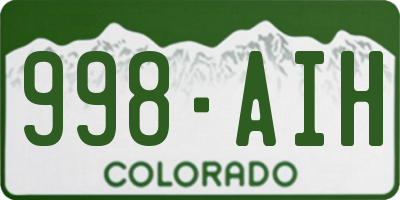 CO license plate 998AIH