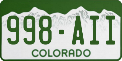 CO license plate 998AII