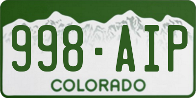 CO license plate 998AIP