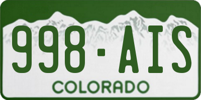 CO license plate 998AIS