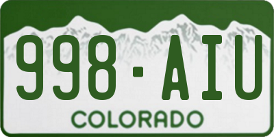 CO license plate 998AIU