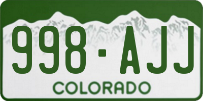 CO license plate 998AJJ
