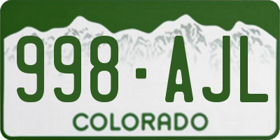 CO license plate 998AJL