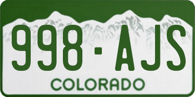 CO license plate 998AJS