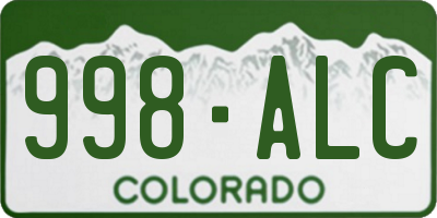 CO license plate 998ALC
