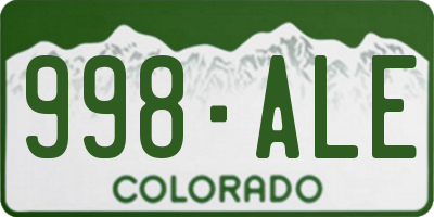 CO license plate 998ALE