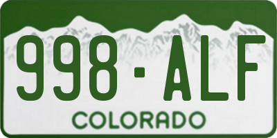 CO license plate 998ALF