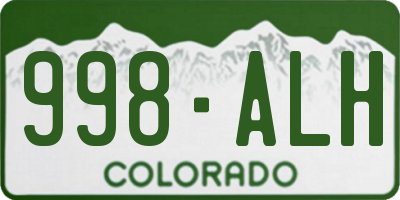 CO license plate 998ALH