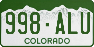 CO license plate 998ALU