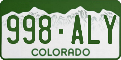 CO license plate 998ALY
