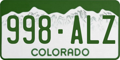 CO license plate 998ALZ