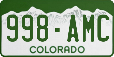 CO license plate 998AMC