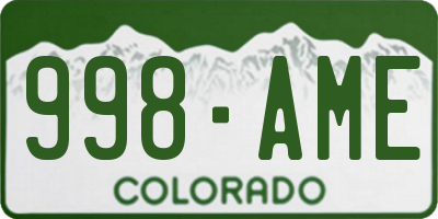 CO license plate 998AME