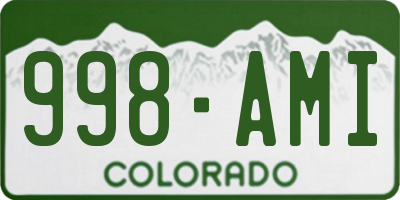 CO license plate 998AMI
