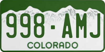 CO license plate 998AMJ