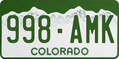 CO license plate 998AMK