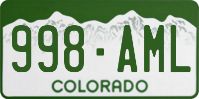 CO license plate 998AML