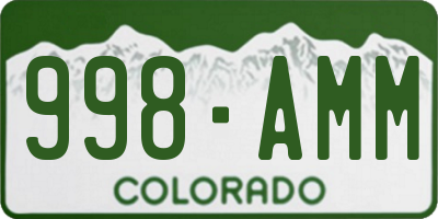 CO license plate 998AMM