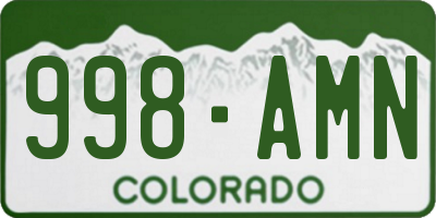 CO license plate 998AMN