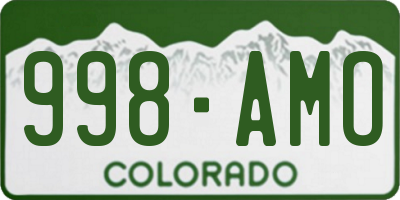 CO license plate 998AMO
