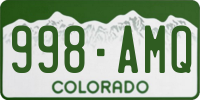 CO license plate 998AMQ