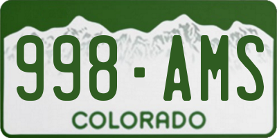 CO license plate 998AMS